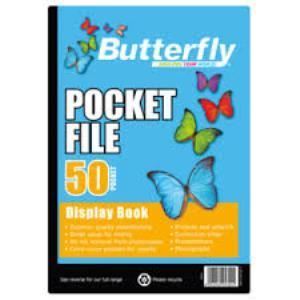 Picture of BUTTERFLY A4 Pocket File - 50 Pocket